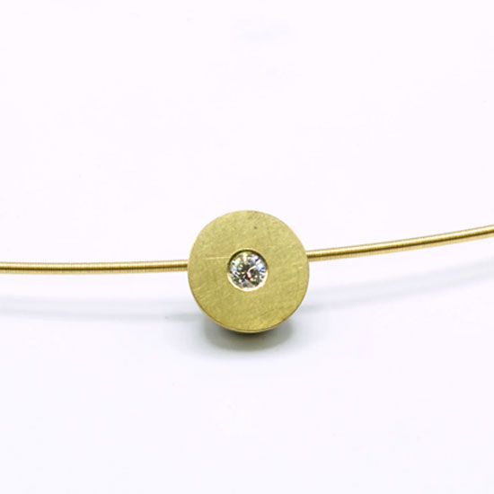 Anhänger 750er Gelbgold, 925er Silber, Brillant