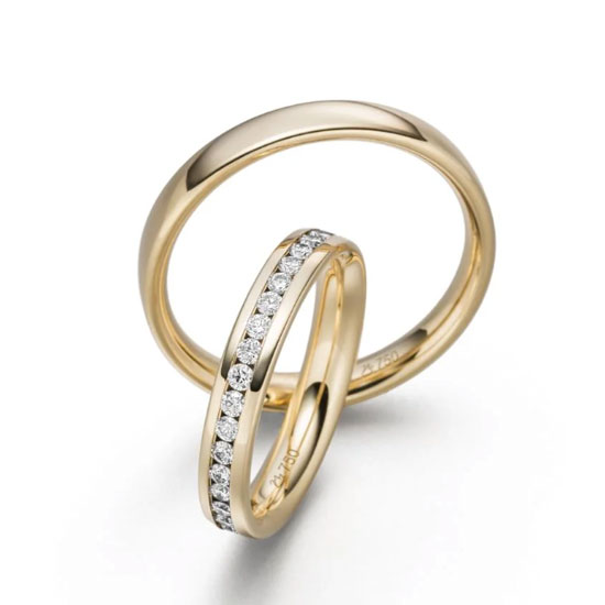 Trauringe Gelbgold mit Brillanten