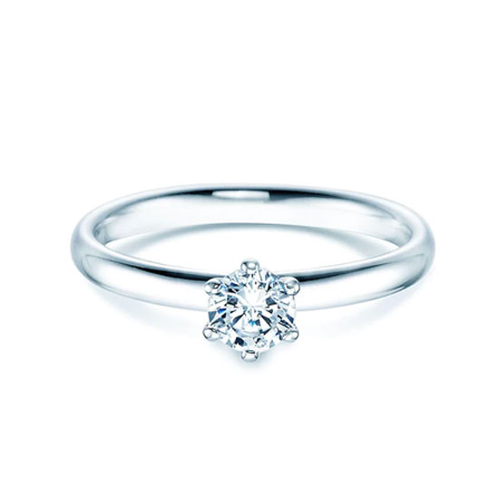 Verlobungsring Classic 6 in 14K Weißgold mit Diamant 0,40ct