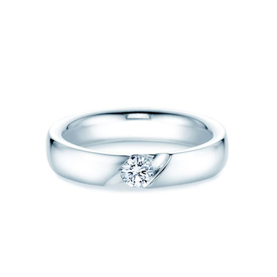 Verlobungsring Italic in Platin mit Diamant 0,25ct